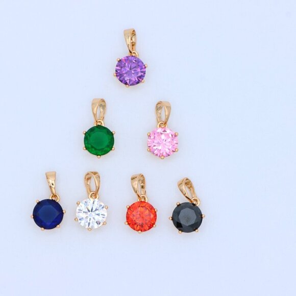 "Sparkling White Round Pendant in Gold Finish for Daily Elegant Wear, XPPT1678 - Picture 7 of 13